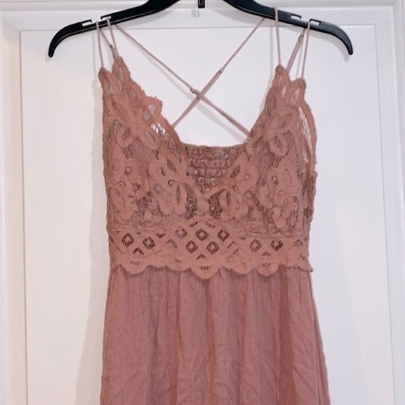 Free people one Adella Dusty Rose Lacy dress size medium - Picture 3 of 12